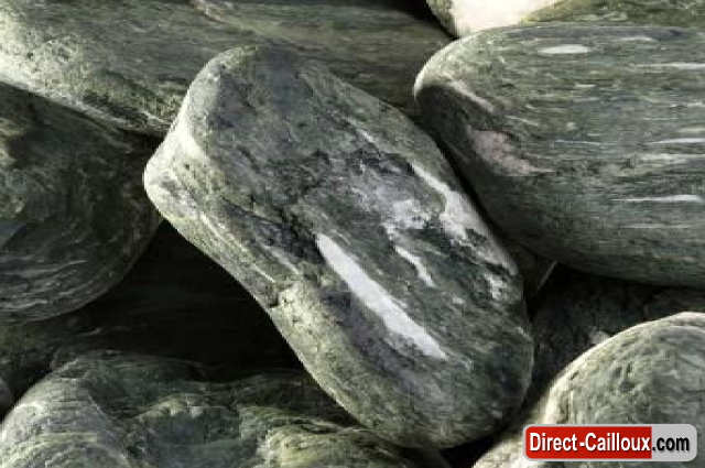 Galet Anatolia 100/300 mm Gros Galet Marbre Vert Blanc