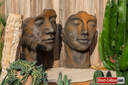 Statues Visage Homme Femme Demi Rouille Direct-Cailloux.com