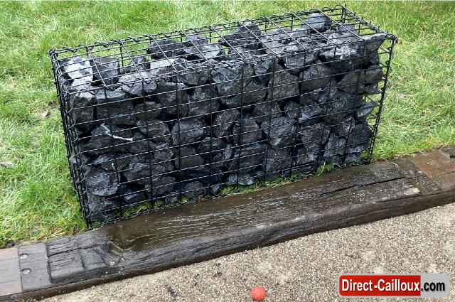 GABION BLACK EDITION Noir Mat 100 x 30 x 50 cm Gabion moderne Peinture Epoxy Nord Pas de calais