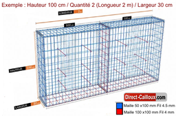 Gabion Optimisé - Largeur 30  cm / 8 Hauteurs au choix / Longueur au choix à partir de 5m