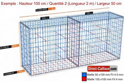 Gabion Optimisé - Largeur 50  cm / 7 Hauteurs au choix / Longueur au choix